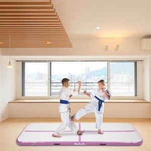 Inflatable Air Track Gymnastics Tumbling Mat Yoga Training Black & Gray