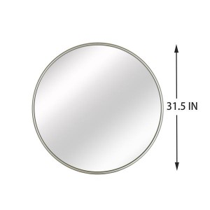 Artisasset Silver metal circular frame indoor iron wall mounted plane mirror