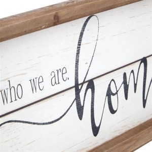 A Story of Who We are White Background Wood Framed Wood Wall Decor Sign Plaque 23.6 x 1.2 x 6 inches