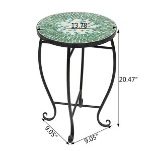 Mosaic Stained Glass Green Surface Flower Stand
