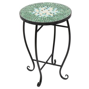 Mosaic Stained Glass Green Surface Flower Stand