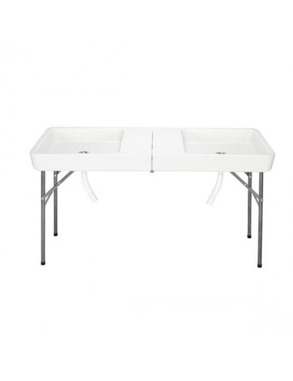 5-Foot Folding Party Ice Table with Tablecloth