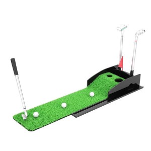 Mini Desktop Golf Clubs Putter Pen Kits Set With Flag Grass Balls