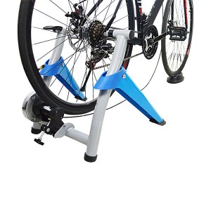 Bike Magnetic Turbo Trainer Bike Trainer Stand with 8 Speed Level Wire Control Adjuster Blue